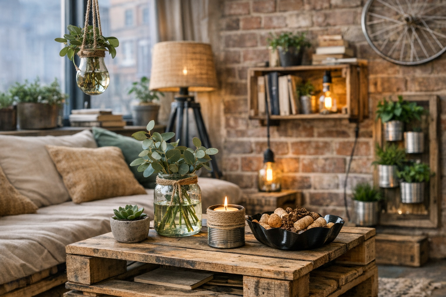 Nachhaltige Deko mit Upcycling für urbanes Wohnen