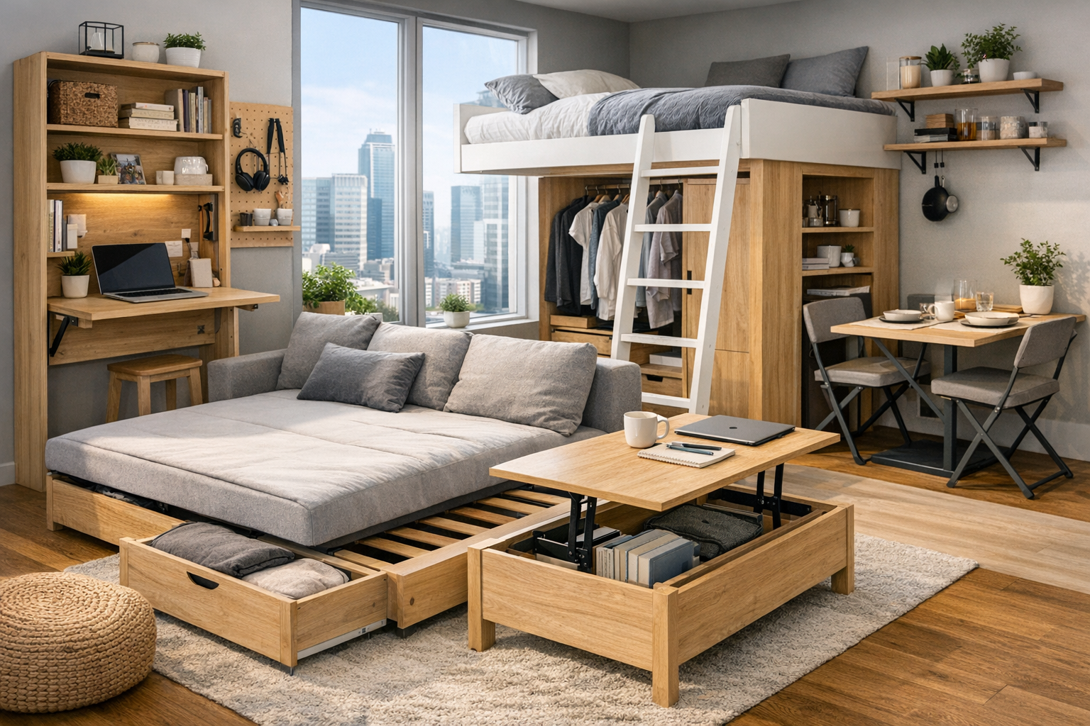 Multifunktionale Möbelideen für kleine City-Living-Räume