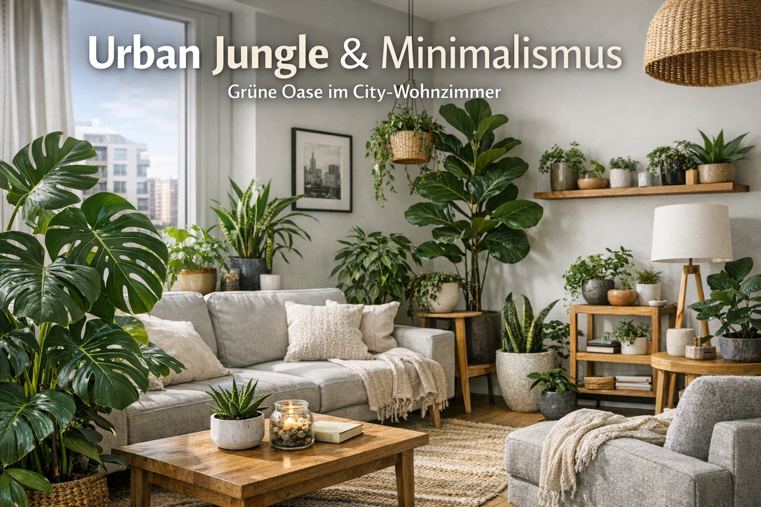 Urban Jungle & Minimalismus: Grüne Oase im City-Wohnzimmer