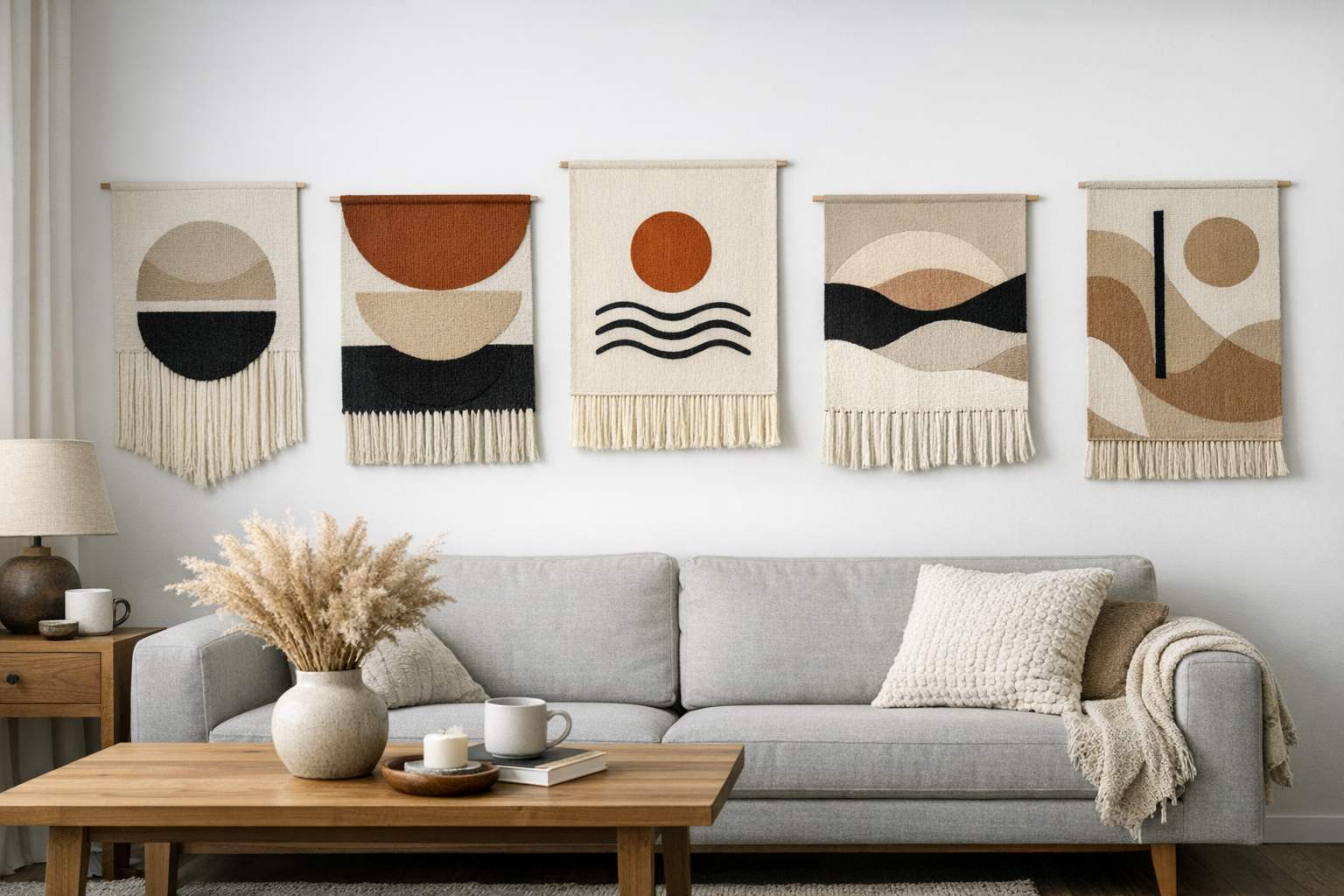 5 minimalistische Wandteppiche fürs moderne Wohnzimmer