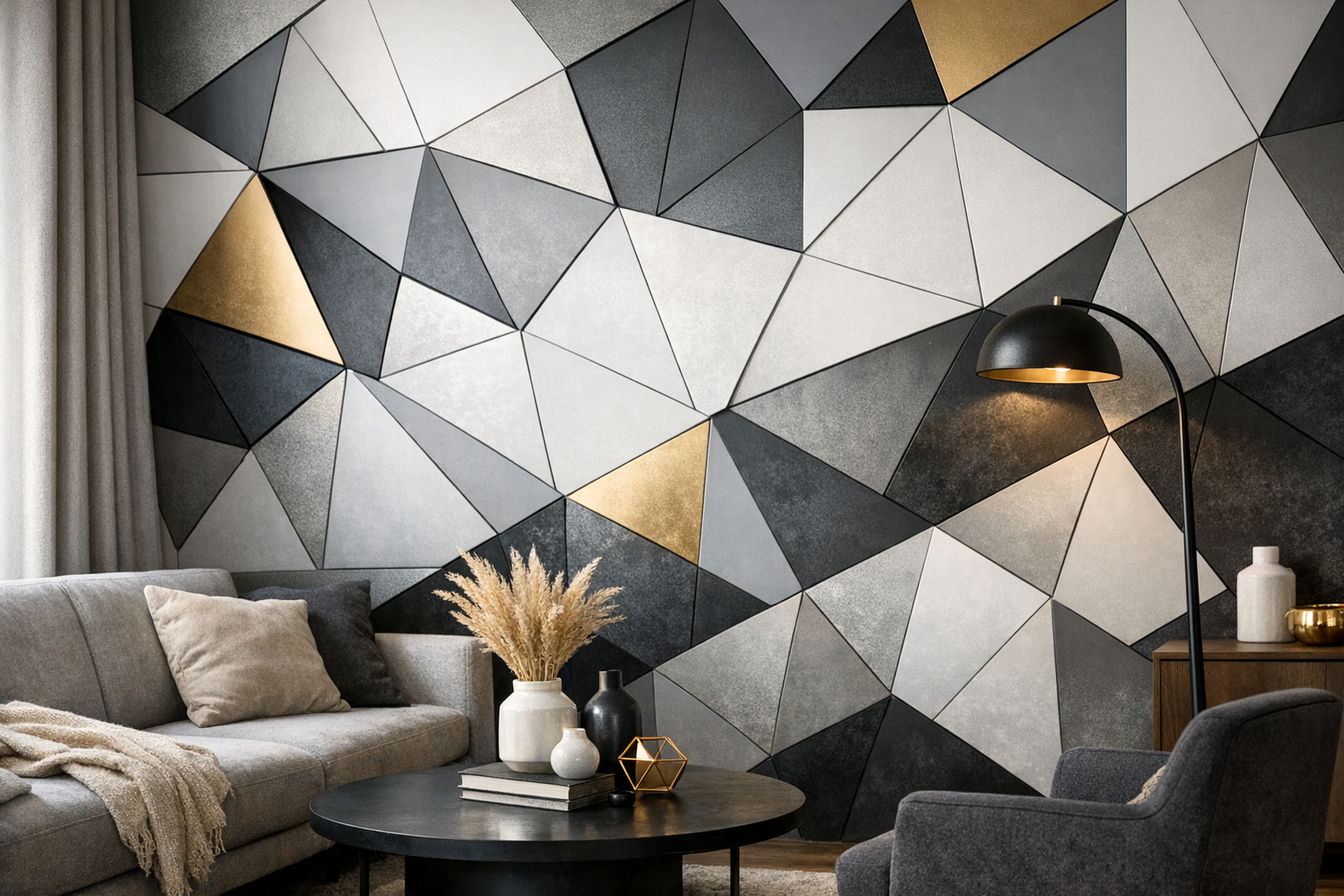 Geometrische Wandpaneele für stylisches Wohnen